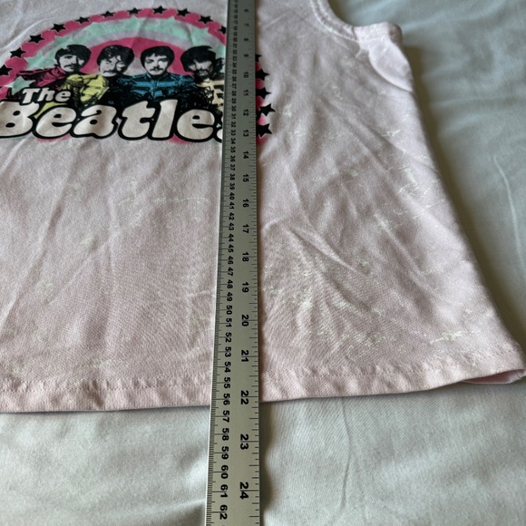 The Beatles Graphic Print Women's Sleeveless Hoodie Pink Medium Drawstring 60s - Picture 9 of 12